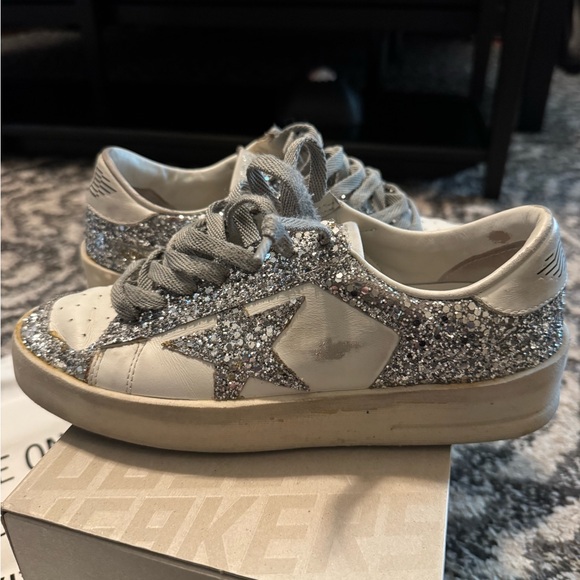 Golden Goose Silver Glitter Sneakers - Picture 3 of 9